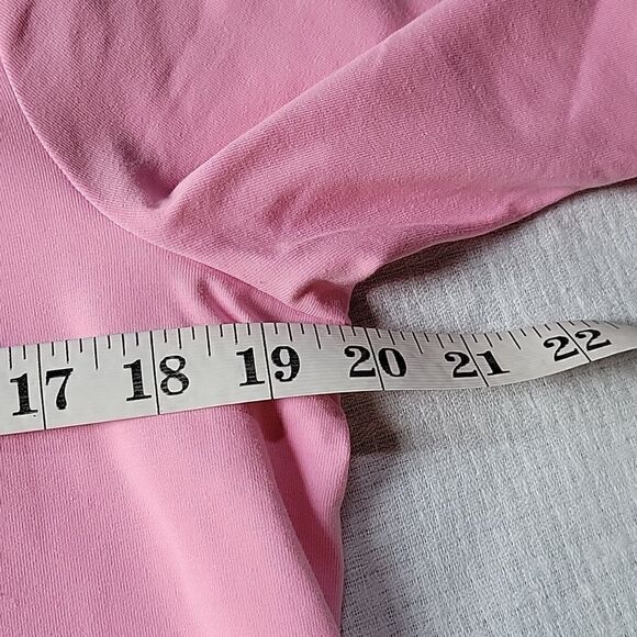 QVC Denim & Co Pink Square Neck Short Sleeve Top Medium EUC - Picture 6 of 8